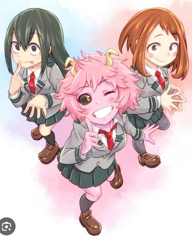 MHA friend group (Mina, Ochaco and Tsuyu) -Talk with AI character